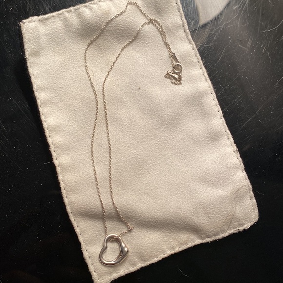 Tiffany & Co Elsa Peretti Open Heart Necklace- Sterling Silver, 17” - Picture 4 of 4